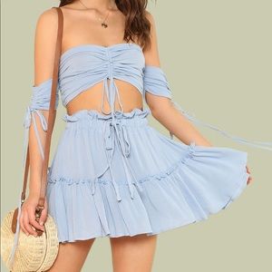 SHEIN crop top/ skirt set